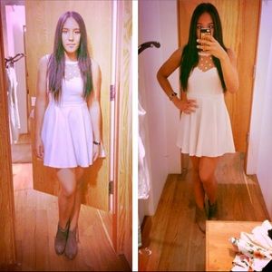 Cream Polk-a-dot dress ♥️